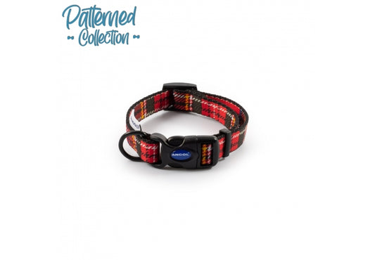 Ancol Red Tartan Collar - 20-30cm